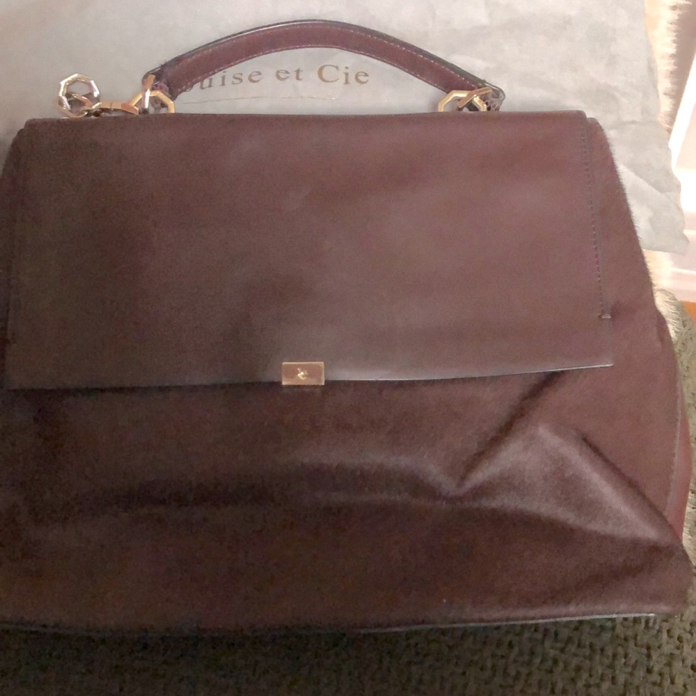 Louise et Cie horsehair and leather with snake skin handle color is wine color